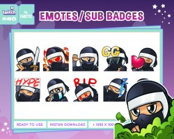 Ninja Twitch emotes | discord | facebook | youtube | for streaming and gaming EMOTICSTD