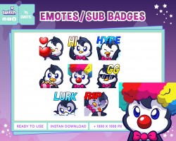 Penguin Twitch Emotes for Streaming - Youtube Emotes Discord Stickers - cute emotes - cartoon EMOTICSTD