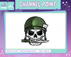 twitch channel point or emote : military skull | Twitch Emote Design | Discord | Youtube | gaming | streamer EMOTICSTD